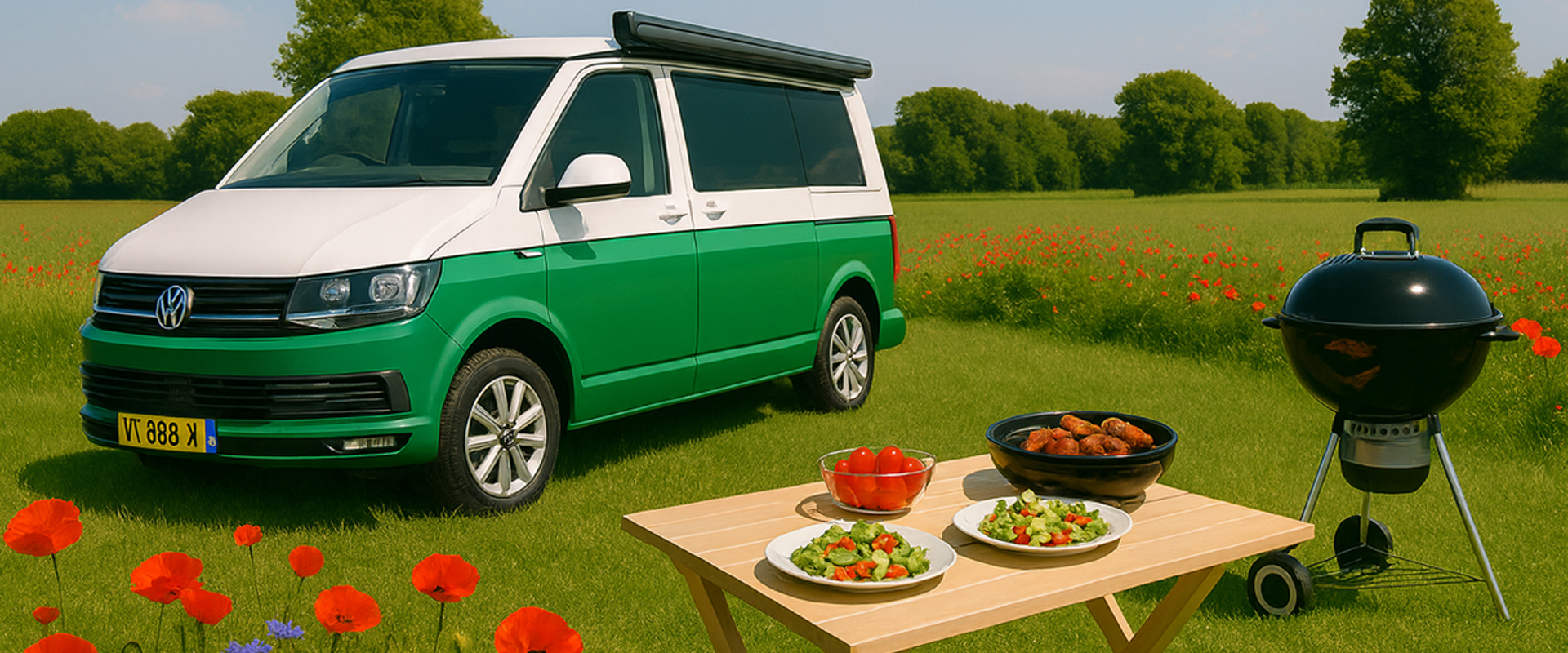 Camper met gear banner 2
